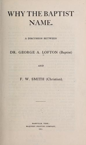 Why the Baptist name