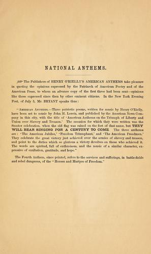 American anthems, on the triumph of liberty and union over slavery and treason