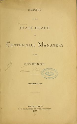Report of the State board of Centennial managers to the governor