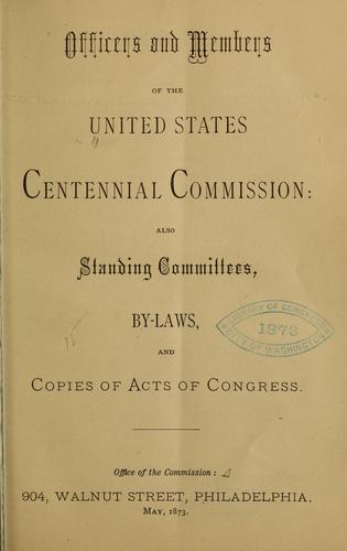 Officers and members of the United States Centennial commission