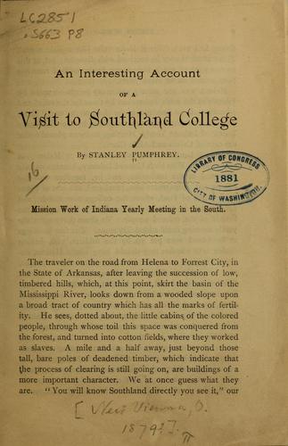 An interesting account of a visit to Southland college