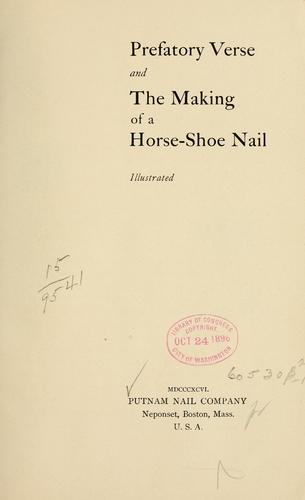 Prefatory verse and the making of a horseshoe nail