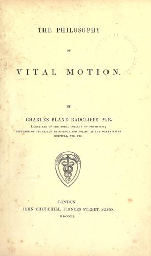Philosophy of vital motion