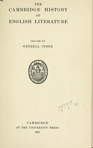 The Cambridge history of English literature