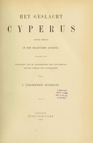 Het geslacht Cyperus (sensu amplo) in den Maleischen Archipel
