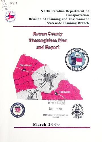 Thoroughfare plan for Rowan County, North Carolina