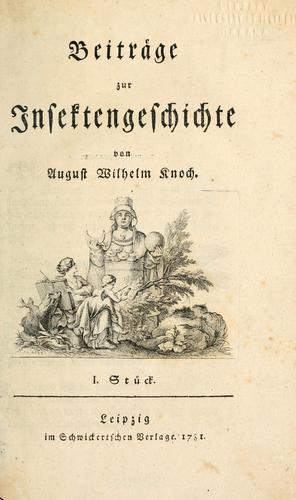 Beiträge zur Insektengeschichte