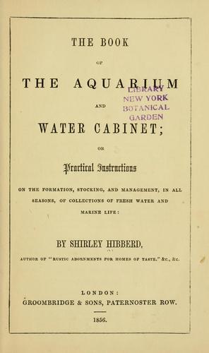 The book of the aquarium and water cabinet