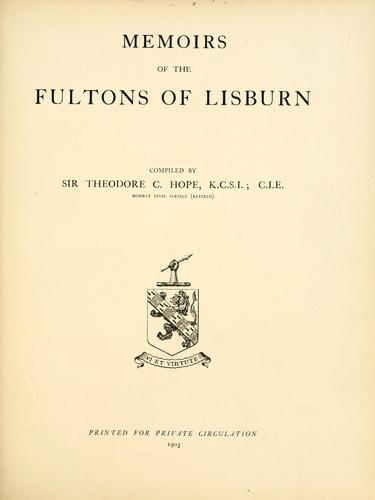 Memoirs of the Fultons of Lisburn