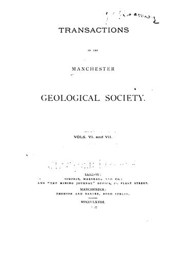 Transactions of the Manchester Geological Society