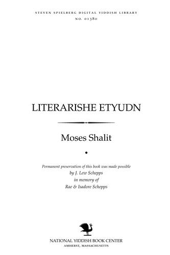 Liṭerarishe eṭyudn