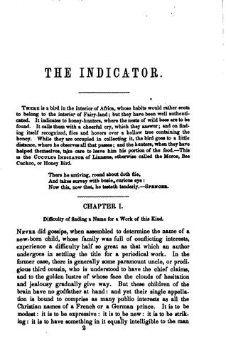 The Indicatior: a miscellany for the fields and the fireside.