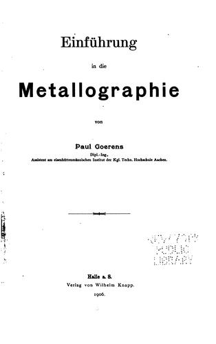 Einführung in die Metallographie