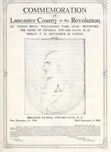 Commemoration of Lancaster County in the revolution at "Indian Rock"