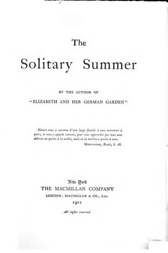 The solitary summer