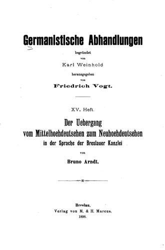 Germanistische Abhandlungen