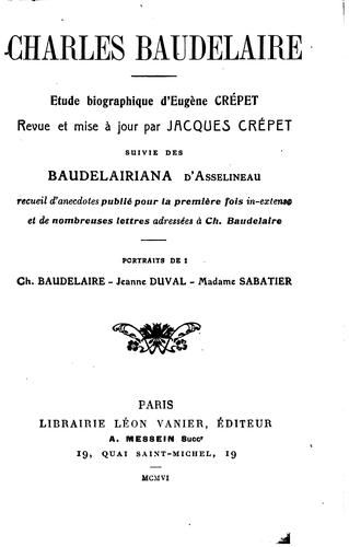Charles Baudelaire: étude biographique