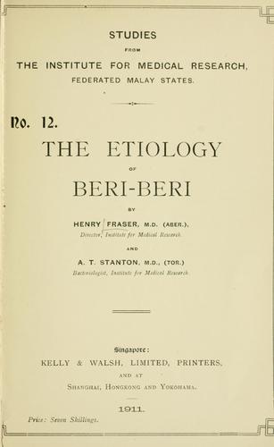 The etiology of beri-beri
