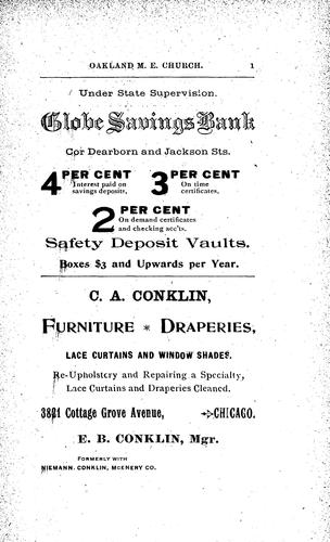 Directory of the Oakland M.E. Church and Sunday school