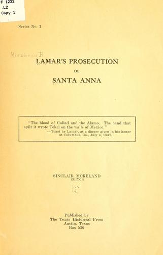 Lamar's prosecution of Santa Anna.