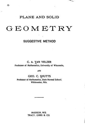 Plane and Solid Geometry: Suggestive Method