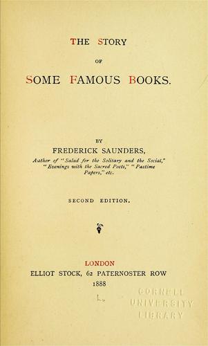 The story of some famous books