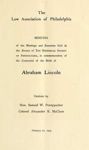 Minutes of the meetings and exercises held at the rooms of the Historical Society of Pennsylvania