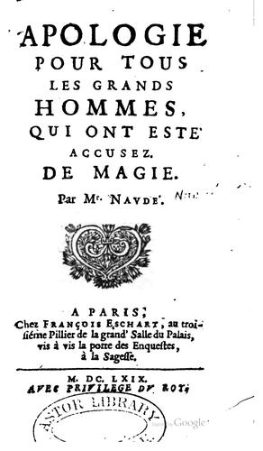 Apologie pour tous les grands hommes