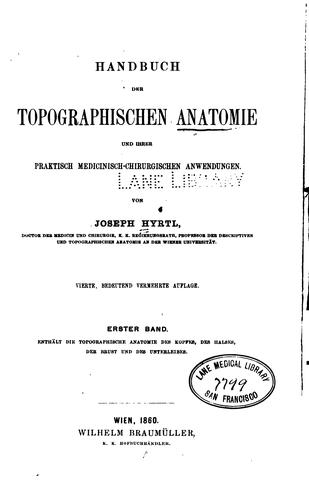 Handbuch der topographischen Anatomie und ihrer praktisch medicinisch-chirurgischen Anwendungen v.2