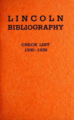 Lincoln bibliography, cumulative, Check list