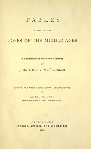 Fables respecting the popes of the Middle Ages