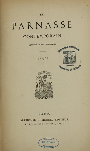 Le Parnasse contemporain