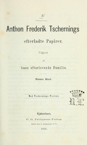Af Anthon Frederik Tschernings efterladte papirer