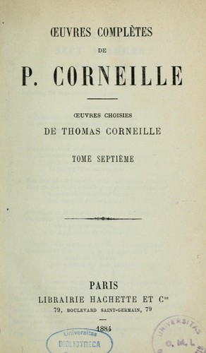 Oeuvres complètes de P. Corneille
