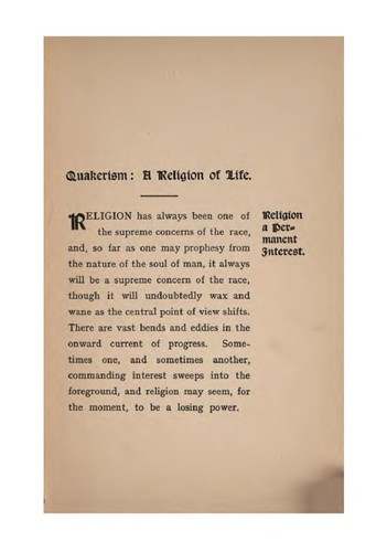Quakerism: A Religion of Life