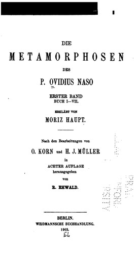Die Metamorphosen des P. Ovidius Naso