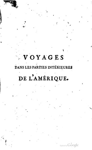 Voyages dans les parties intérieures de l'Amérique