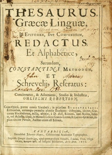 Thesaurus Graecae linguae