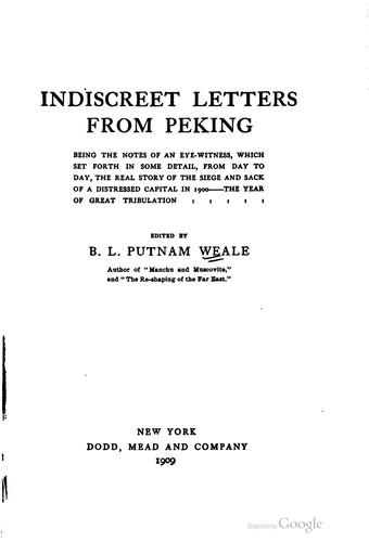 Indiscreet letters from Peking