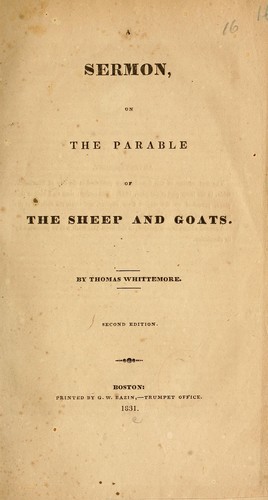 A sermon, on the parable of the sheep and goats