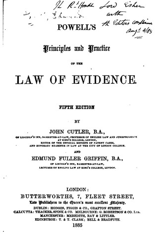 Powell's Principles and Practice of the Law of Evidence