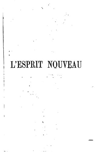 L'esprit nouveau