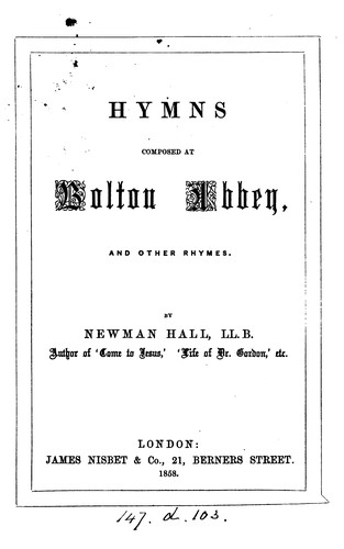 Hymns composed at Bolton abbey, and other rhymes
