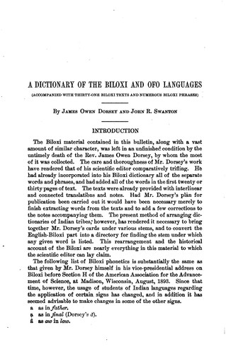 A Dictionary of the Biloxi and Ofo Languages: Accompanied with Thirty-one ...