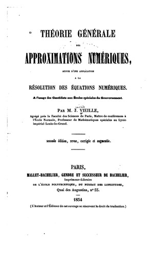 Théorie générale des approximations numériques