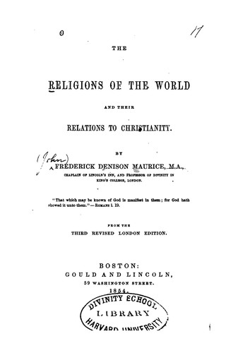 The Religions of the World and Their Relations to Christianity