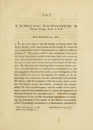 The Bakerian lecture. On the mechanism of the eye