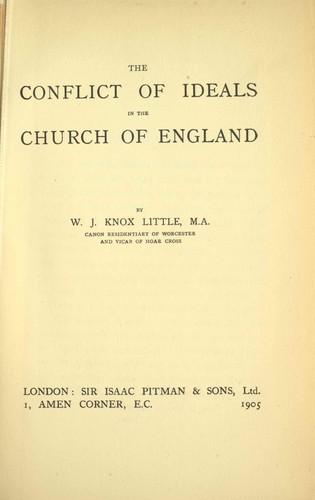 The conflict of ideals in the Church of England