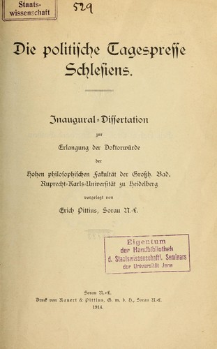 Die politische Tagespresse Schlesiens