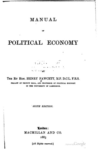 Manual of political economy